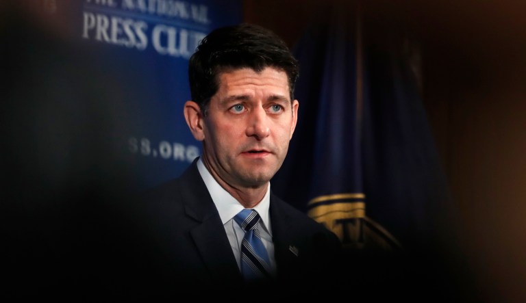 House Speaker Paul Ryan, R-Wis., speaks to the National Press Club, Monday, Oct. 8, 2018, in Washington.