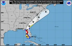 Elsa regains hurricane strength 100 miles away from Florida