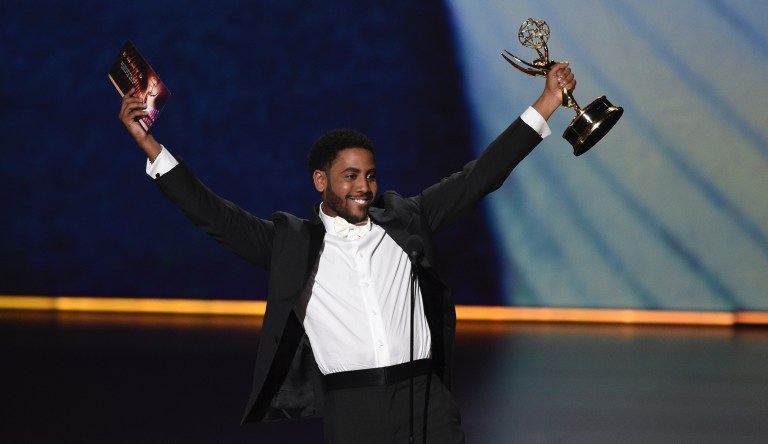Jharrel Jerome accepts the award for outstanding lead actor in a limited series or movie for "When They See Us" at the 71st Primetime Emmy Awards on Sunday, Sept. 22, 2019, at the Microsoft Theater in Los Angeles. 