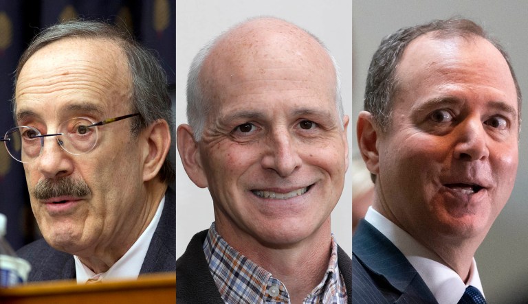 Reps. Eliot Engel, Adam Smith, and Adam Schiff are pictured.