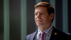 Eric Swalwell and fellow shirtless Democrat ride camels during Qatar trip funded by special interest group