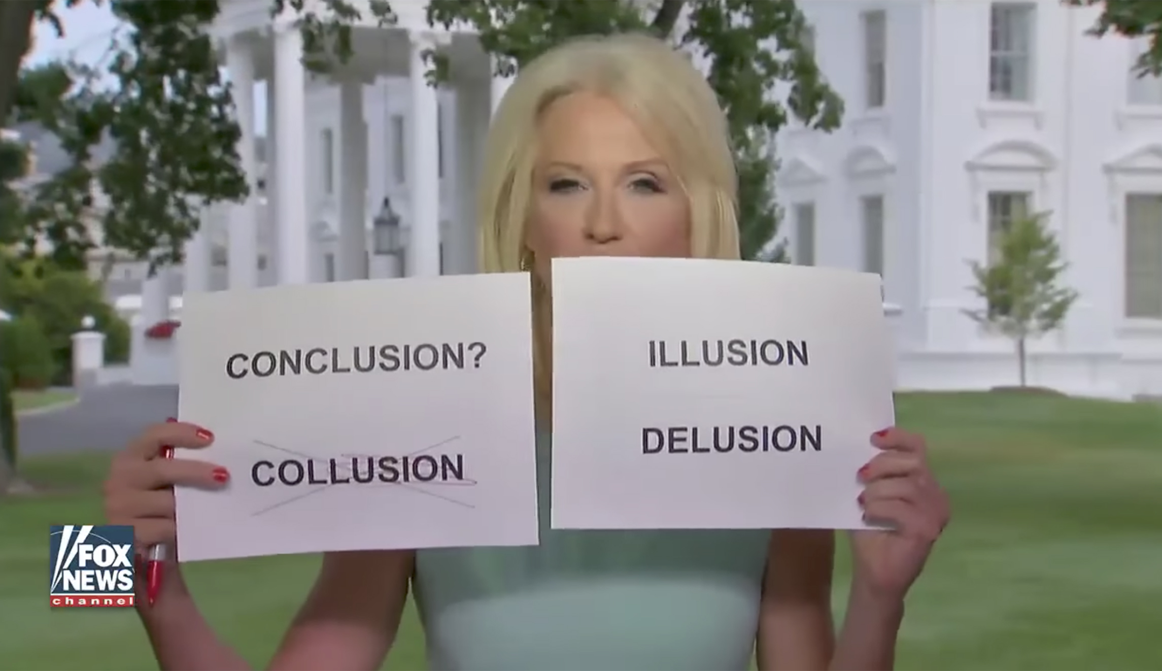 Kellyanne Conway becomes a meme after using flashcards in Fox News interview