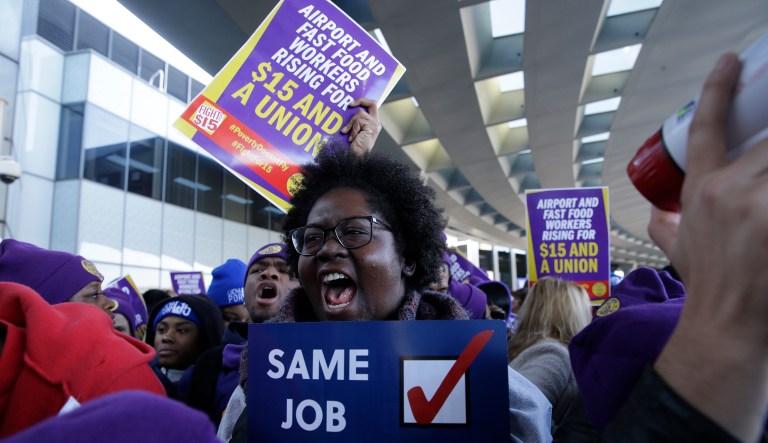All individual workers should have the freedom to choose whether a union is right for them, a right many workers lack. (AP Photo/Kiichiro Sato)