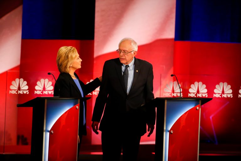 The Sanders campaign claimed the former secretary of state's plan relies too heavily on military force. (AP Photo/Stephen B. Morton)