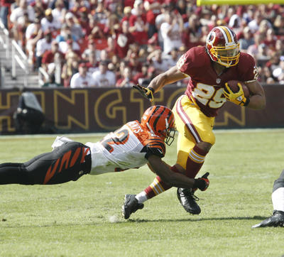 Roy Helu in the Redskins-Bengals game in September 2012. Photo by Jen Milbrett/Washington Examiner