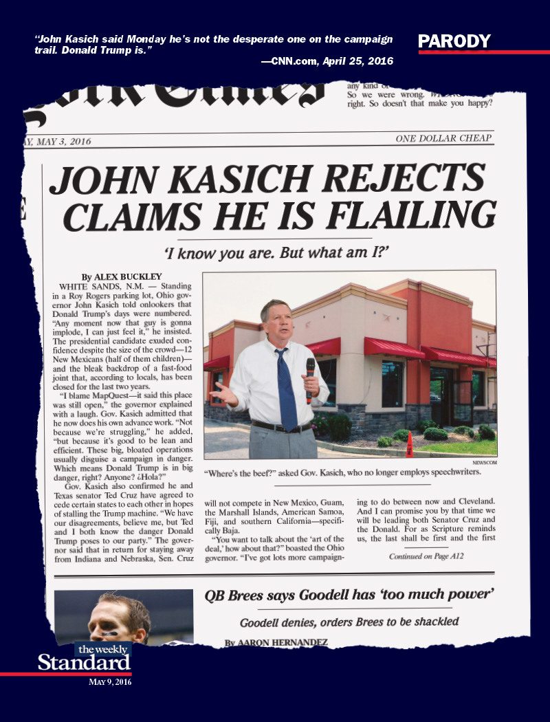 Kasich Vetoes Reality