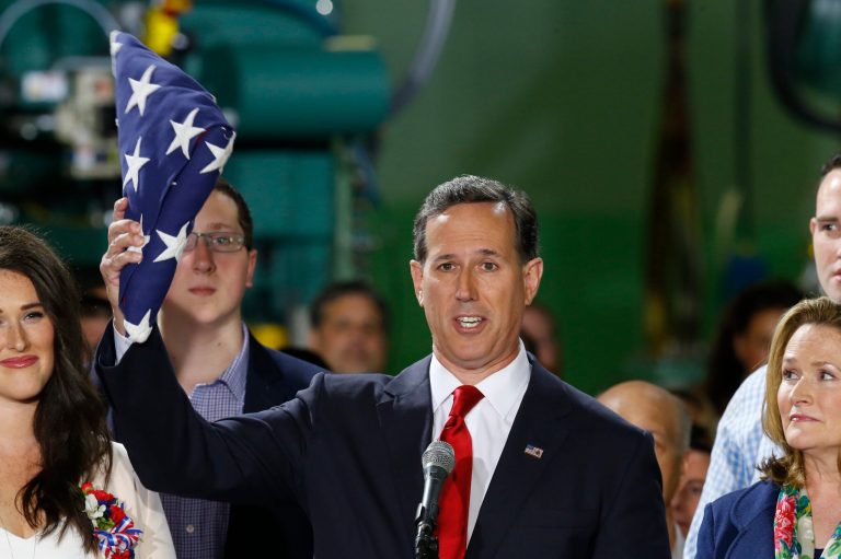 Santorum made immigration a major part of his program to protect blue-collar and manufacturing jobs. (AP)