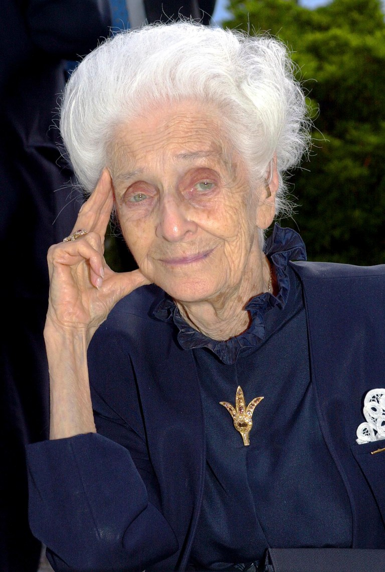   FILE -- Undated file photo of Italian neurologist and senator for life Rita Levi Montalcini, Nobel Prize winner for Medicine in 1986. Rome's mayor says biologist Rita Levi-Montalcini, who conducted underground research in defiance of Fascist persecution, and went on to win a Nobel Prize for helping unlock the mysteries of the cell, has died at her home in the city. She was 103. (AP Photo/Luca Bruno)  