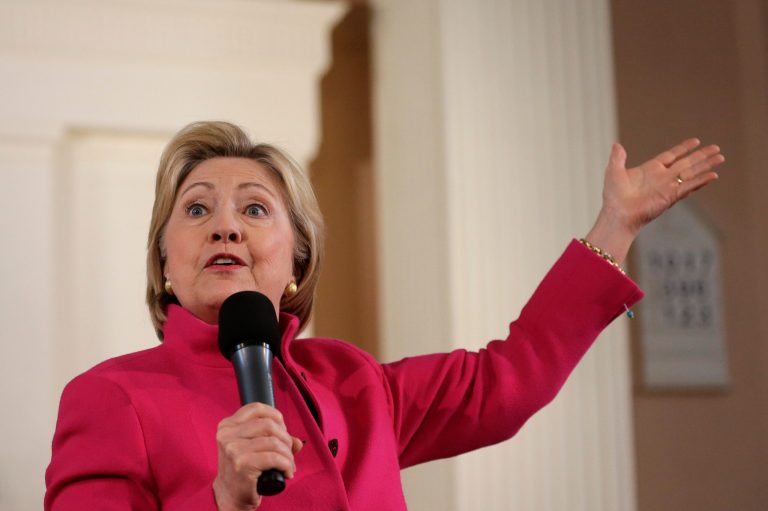 Democratic presidential candidate Hillary Clinton in Portsmouth, N.H. (AP Photo/Steven Senne)