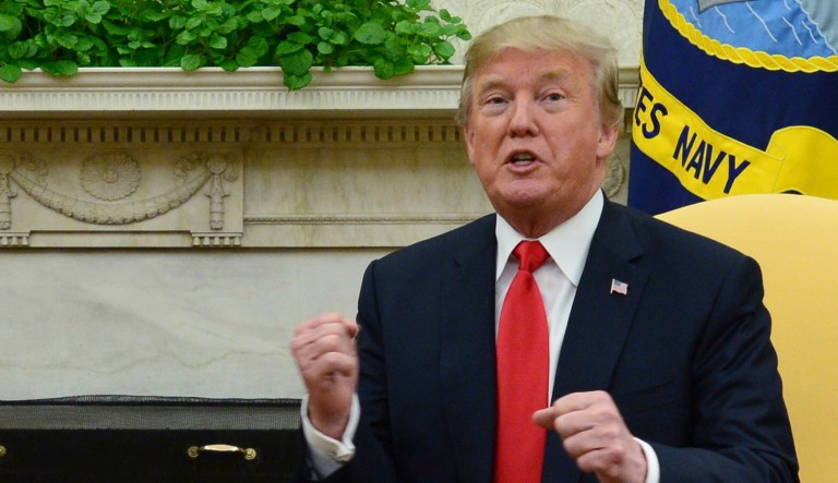 President Trump rejected an NBC News report on Wednesday in which sources alleged he once asked for a tenfold increase in the country's nuclear weapons arsenal. (Sean Kilpatrick/The Canadian Press via AP)