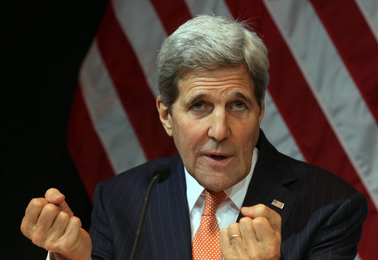 Reporting by Jeffrey Goldberg observes that it's Kerry, not Dempsey or Obama, who usually sounds the most hawkish in those meetings. (AP Photo/Ronald Zak)