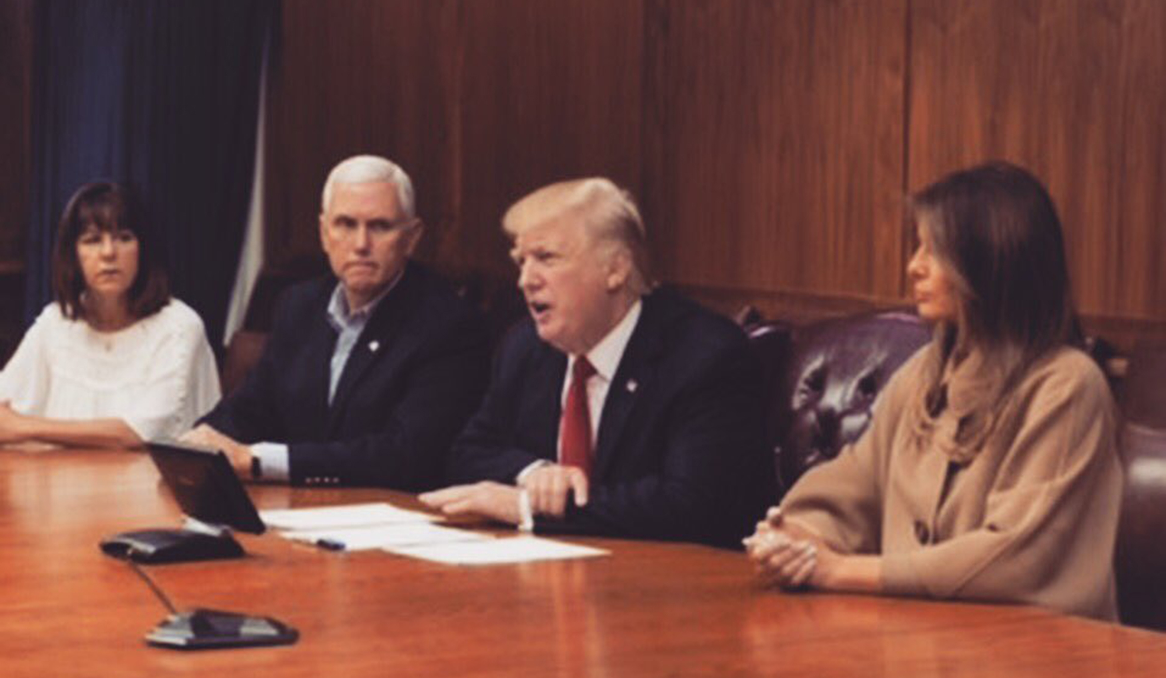 Melania shares photo of her and President Trump receiving Hurricane Irma briefing