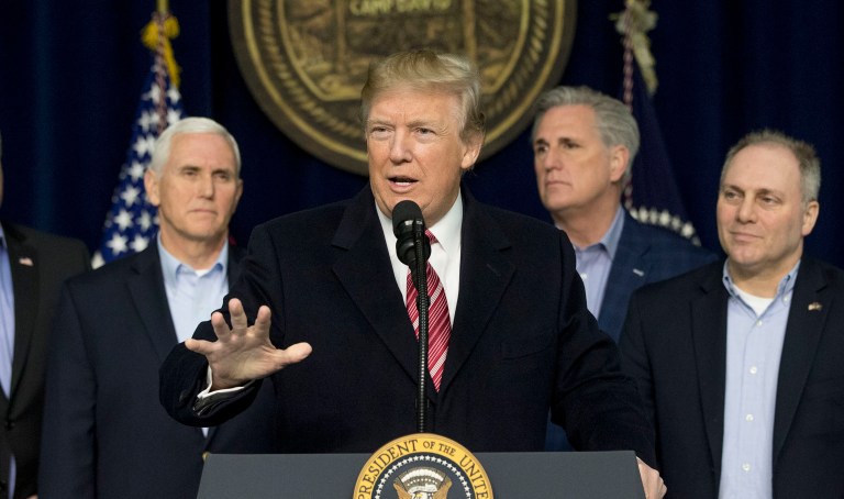 Reiterating his prior denials that he worked with the Russians during the 2016 election, Trump told reporters during a media availability at Camp David: 