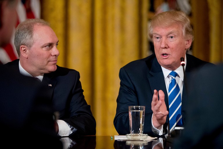 Depending on one's political persuasion, the evidence either paints Trump as an oversized cry baby or a magnanimous leader rising above the fray. Clearly Scalise believes it's the latter. (AP Photo/Andrew Harnik)