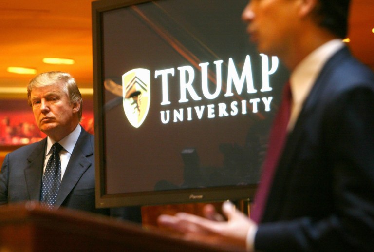 A group of House Democrats has asked the Justice Department to investigate whether Donald Trump tried to illegally influence the Florida attorney general who was investigating Trump University. (AP Photo/Bebeto Matthews, File)