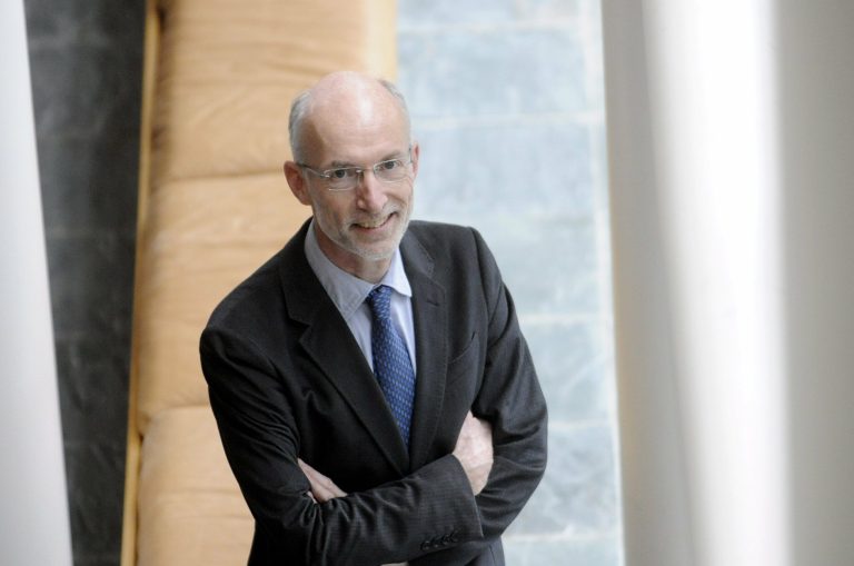 This photo made available by the Technology Academy Finland, TAF, shows Professor Stuart Parkin in Stanford, United States, in March 2014. 'Big data' pioneer Parkin is the winner of this year's Millennium Technology Prize. He has invented the GMR read head, a key component of the hard disk drive. The million-euro award will be handed out in Helsinki, Finland, in May. (AP Photo/Lehtikuva, Technology Academy Finland, Rick English)  FINLAND OUT