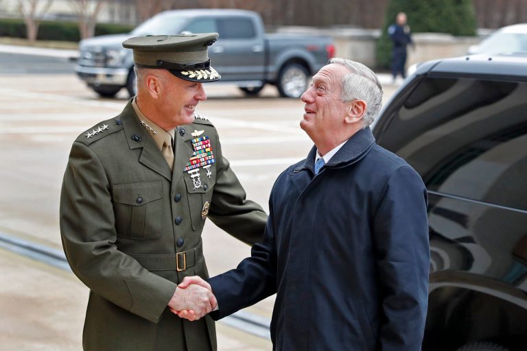 The Pentagon says Mattis does not plan to attend NSC sessions without Dunford. (AP Photo/Alex Brandon)