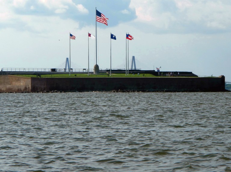 FILE - In a July 18, 2013 file photo shows Fort Sumter in Charleston Harbor, S.C.,where the Civil War began and which is operated by the National Park Service. Tourism leaders attending a meeting of the Southeastern Tourism Society on Wednesday, Oct. 15, 2014, got a sneak peek at plans to celebrate the Park Service's 100th anniversary in 2016. (AP Photo/Bruce Smith, File)