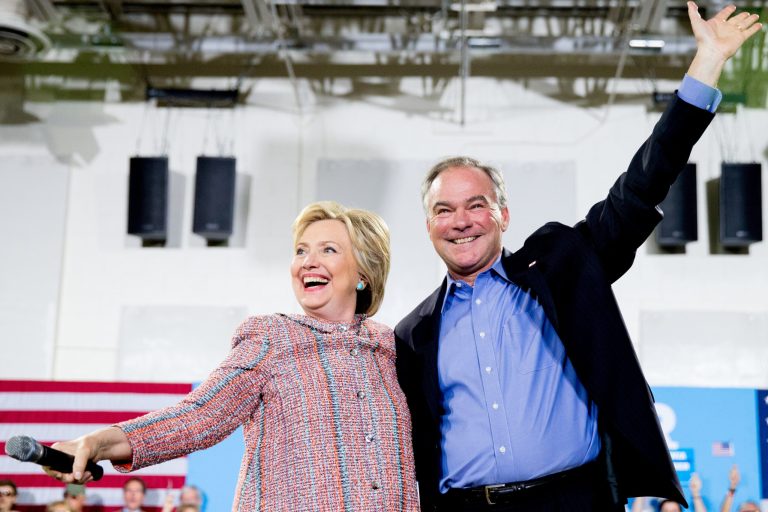 Sen. Tim Kaine, D-Va., adds new elements to the ticket by reaching out to both working class voters and Latinos while carrying a crucial swing state. (AP Photo/Andrew Harnik)