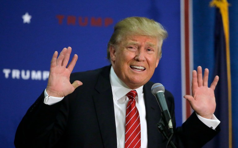 When he's asked to get into the nuts and bolts of other issues, it seems like Donald Trump is generally borrowing from conservative think tanks or advisers. (AP Photo/Steven Senne)