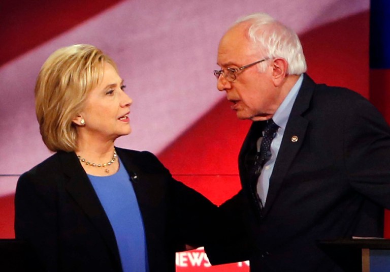 Sanders earned 49 percent of support compared to Clinton's 45 percent in a new Quinnipiac University poll released Wednesday. (AP photo/Mic Smith)