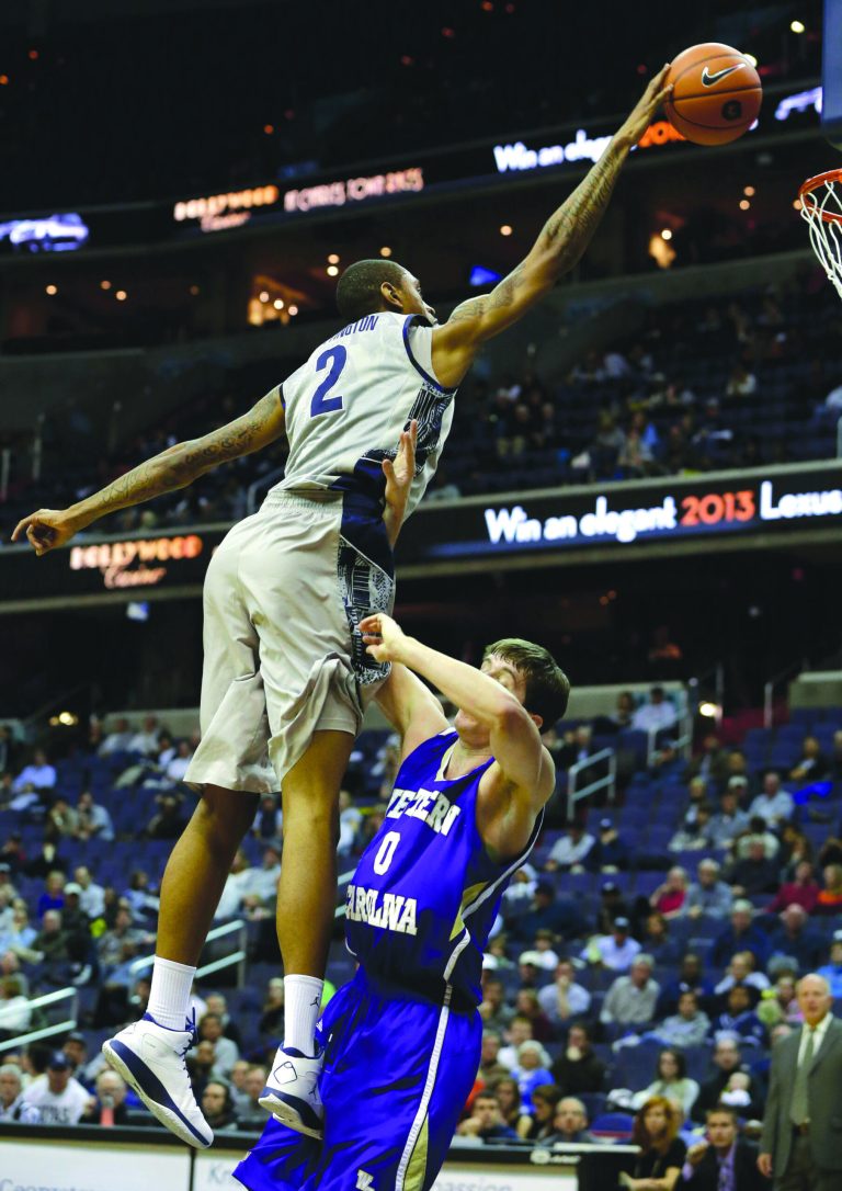 Jacquelyn Martin/AP
Greg Whittington scored a career-high 25 points and grabbed 11 rebounds as Georgetown beat Western Carolina on Saturday.