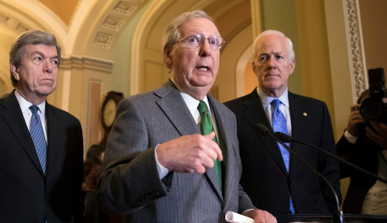 Senate Republicans unveiled their tax reform bill on Thursday. The bill would completely eliminate the deduction for state and local taxes. It would also eliminate deductions for property taxes and income or sales taxes, raising more revenue to devote to lowering tax rates. (AP Photo/J. Scott Applewhite)
