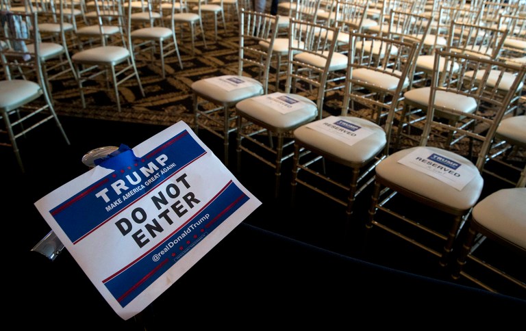 The presumptive Republican presidential nominee Donald Trump has a whole menu of takedowns for individual reporters and news organizations. (Photo/Mary Altaffer, File)