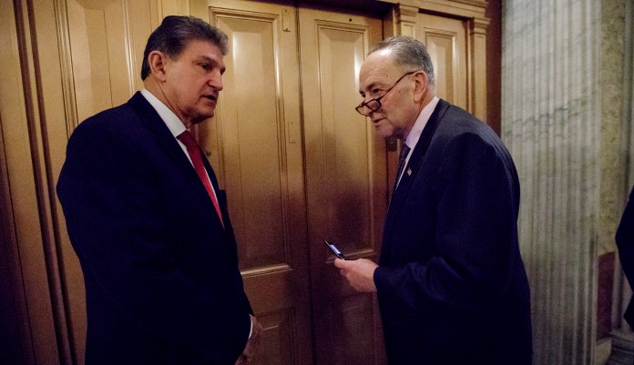 Sen. Joe Manchin said he told Sen. Chuck Schumer during the shutdown he thinks the Senate "sucks." (AP Photo/J. Scott Applewhite)