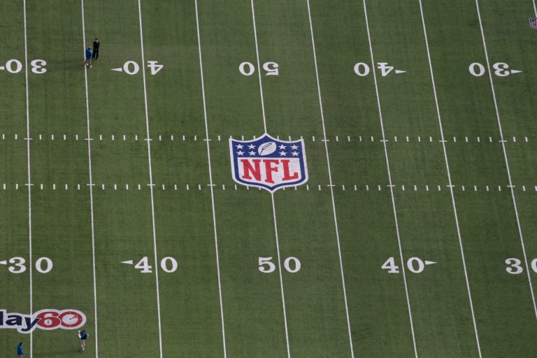 The football field at MetLife Stadium in East Rutherford, N.J. (AP/Mark Lennihan)