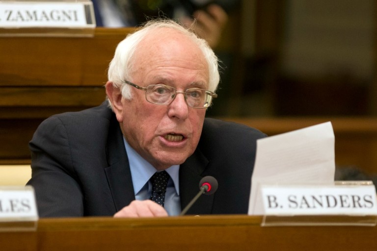 During the candidate's short address to the conference, Bernie Sanders spoke of wealth and income inequalities as 