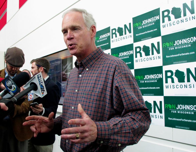 Sen. Ron Johnson, R-Wis., has lost more than $1.1 million in airtime that the NRSC had reserved for this month. (AP Photo/Scott Bauer, File)