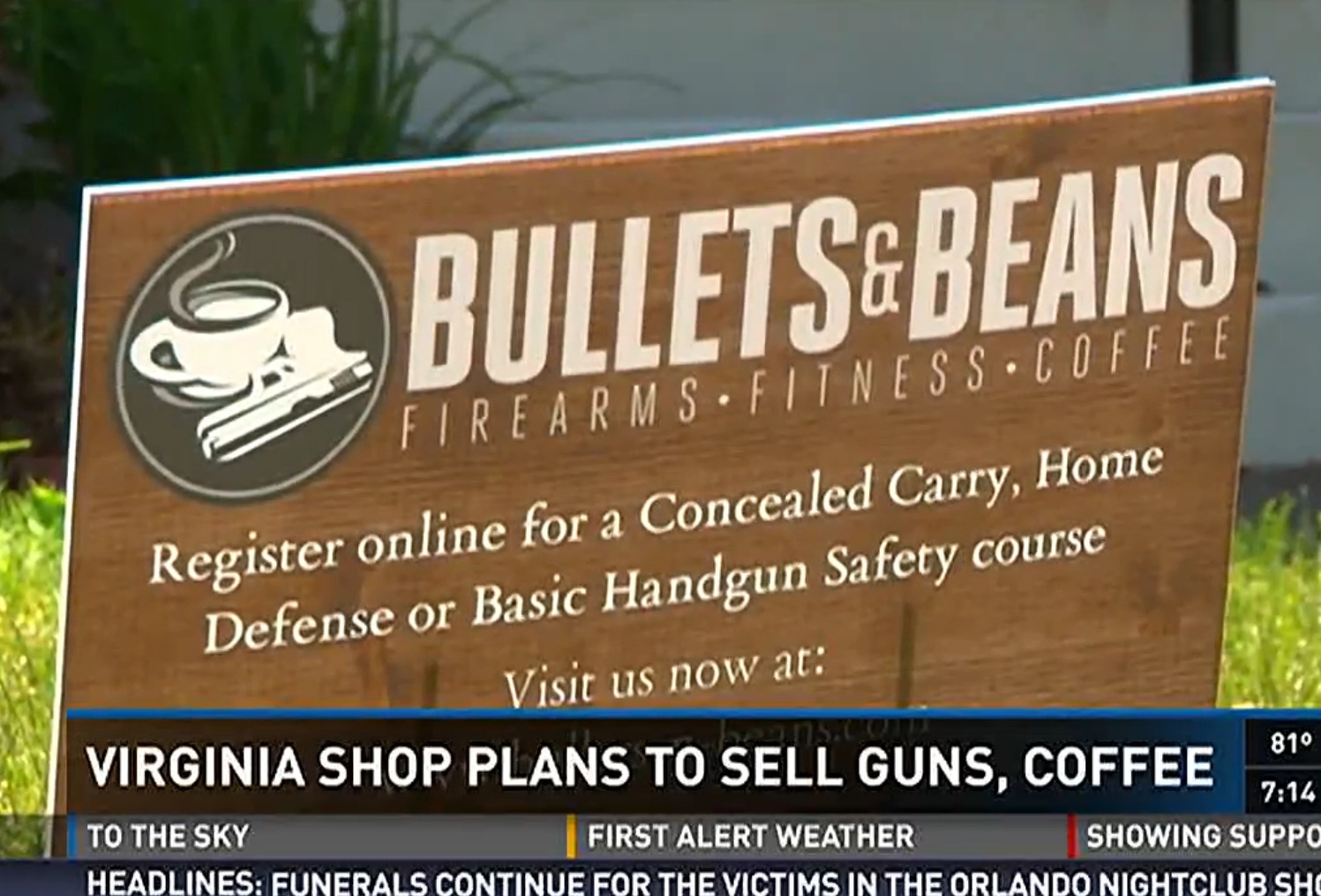 Is this the first shop to offer guns and coffee?