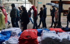 Man accused of assaulting protesters at Trump rally sues president