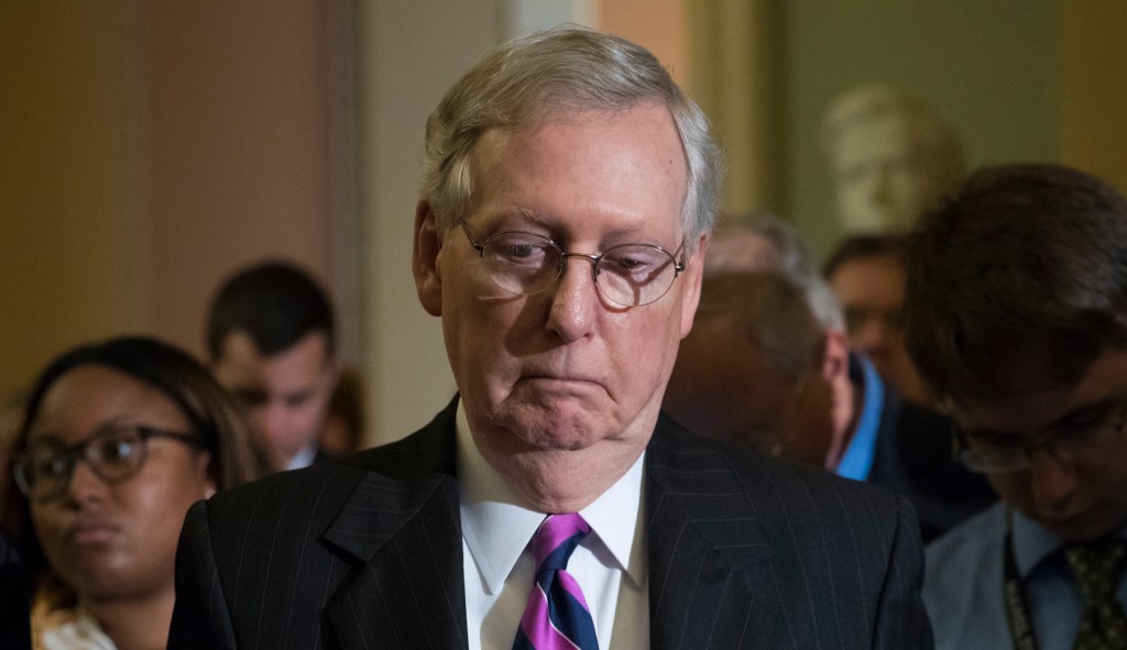 Trump blames McConnell for Obamacare repeal fail
