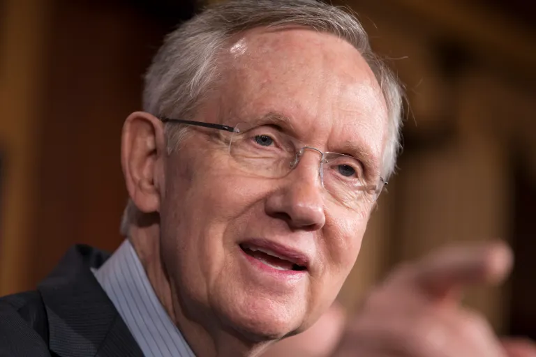 Senate Majority Leader Harry Reid thinks Democrats are treated unfairly by the traditional media as the government shutdown fight continues. (AP/J. Scott Applewhite)