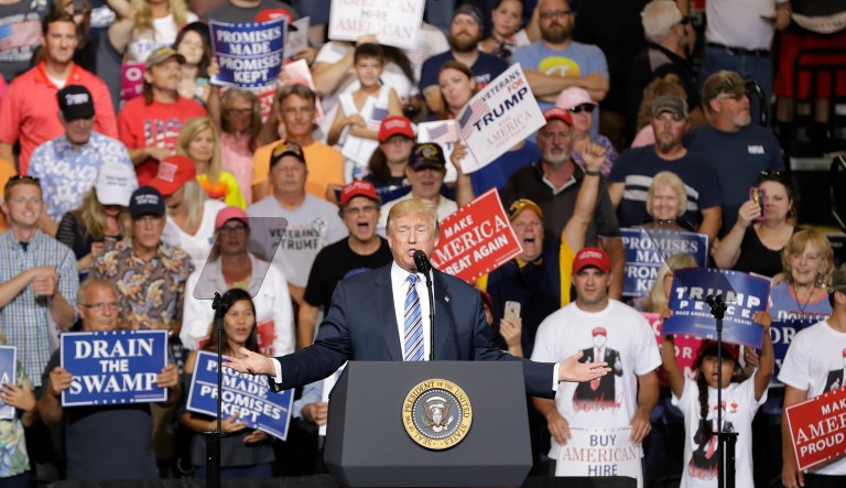 President Trump was in high spirits at a rally in West Virginia Thursday night, which he called an 