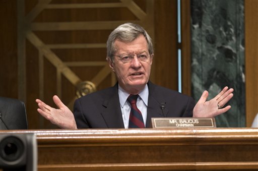 FILE - In this April 17, 2013 file photo, Senate Finance Committee Chairman Sen. Max Baucus, D-Mont. speaks on Capitol Hill in Washington. According to Democratic officials: The six-term Democratic Sen. Max Baucus plans to retire.  (AP Photo/J. Scott Applewhite, File)