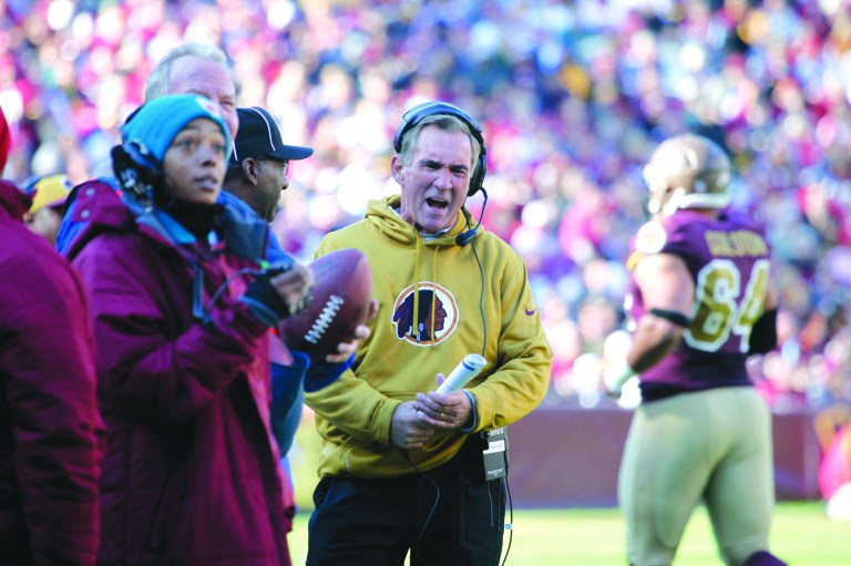 Jennifer Milbrett/The Washington Examiner
Mike Shanahan said after Sunday's loss to the Panthers he will evaluate his players to see who should stay with the Redskins next year.