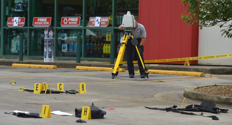 Scott, who is black, first opened fire around 2:20 a.m. Thursday through the window of the Days Inn. (Andre Teague/Bristol Herald Courier via AP)