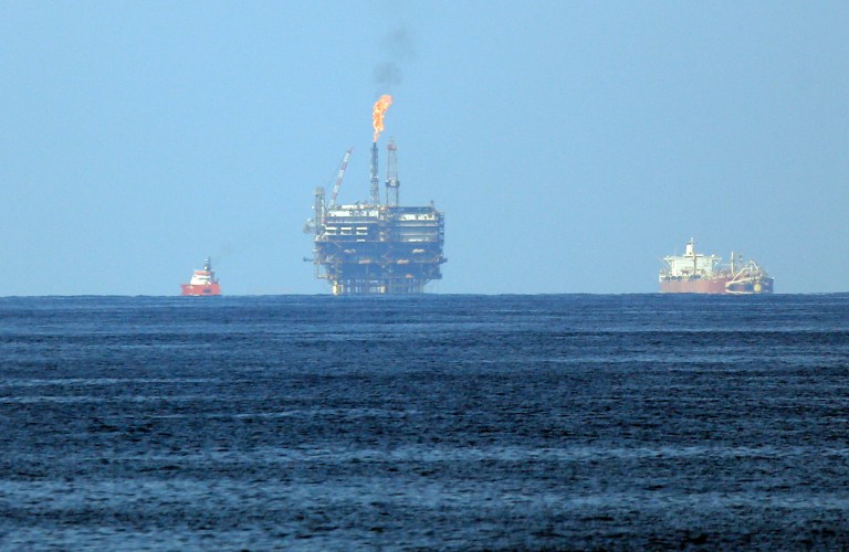 Eni's Bouri Offshore oil terminal is seen off the Libyan coast, in the Mediterranean sea, Tuesday, Aug. 1, 2015. The Italian energy company announced it has discovered a 