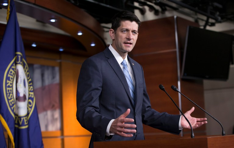 House Speaker Paul Ryan stopped short of calling for the resignation of Rep. Chaka Fattah, D-Penn., who was convicted this week on racketeering charges. (AP Photo/J. Scott Applewhite)