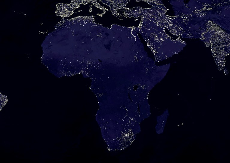 Africa, as seen from space at night (Photo: NASA's City Lights project)