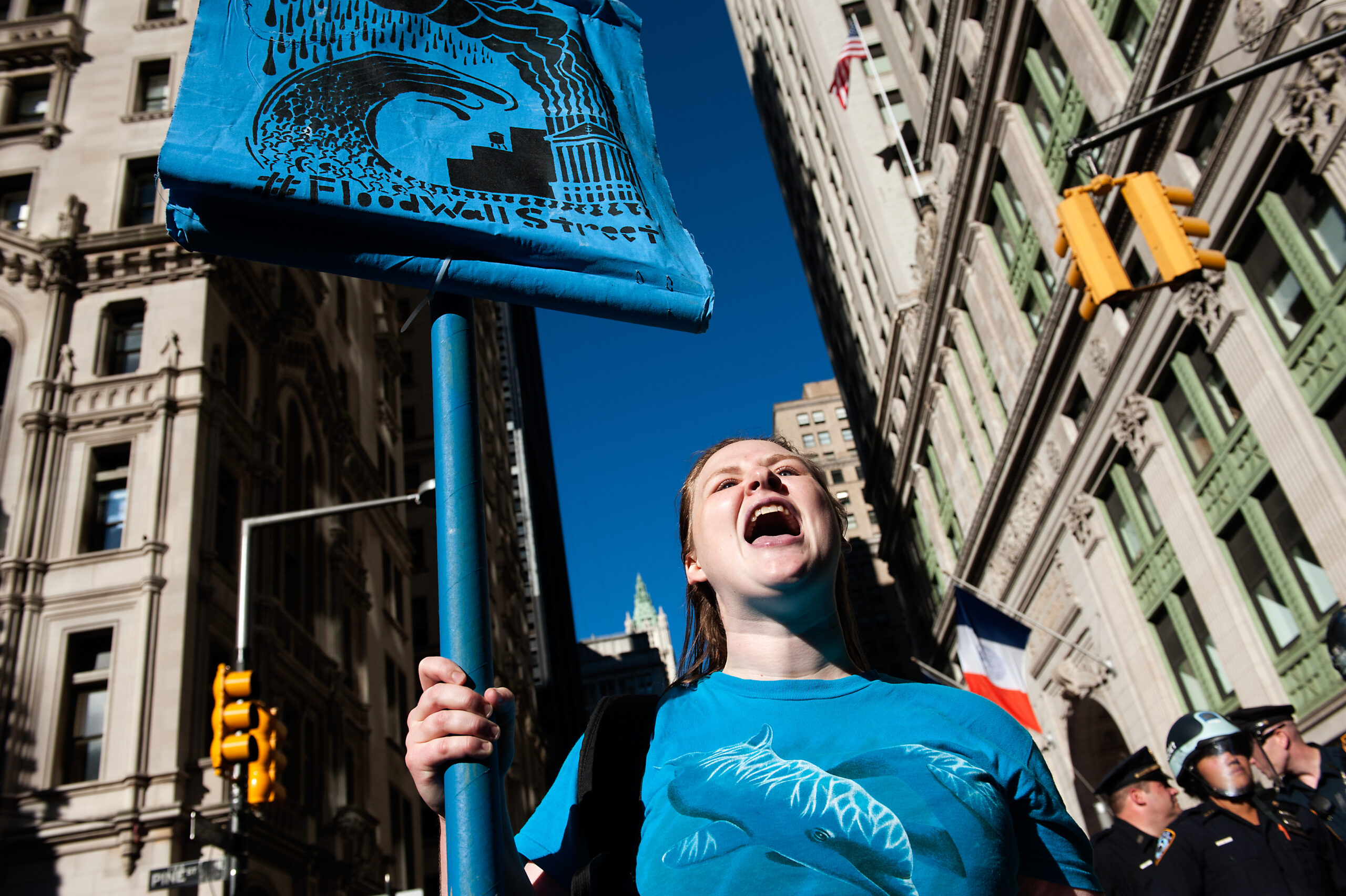 ‘Flood Wall Street’ climate protesters take aim at their corporate allies