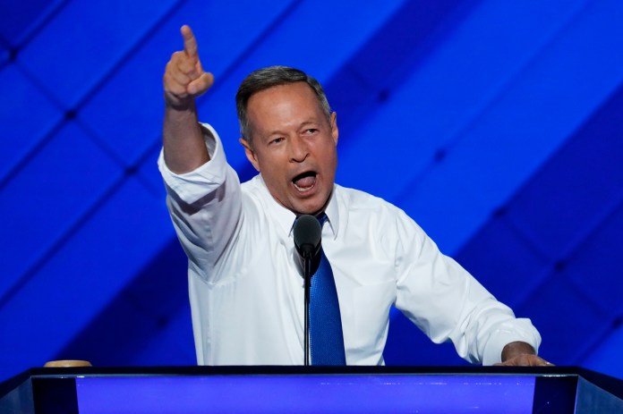 "My fellow Democrats — anger and fear had their moment last week," said former Maryland Gov. Martin O'Malley. (AP Photo/J. Scott Applewhite)