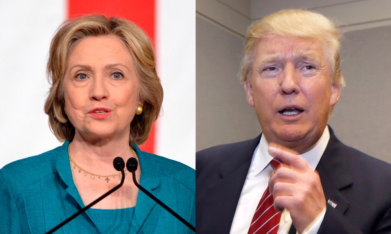 Donald Trump charged Wednesday that Hillary Clinton is avoiding the press at all costs because she can't explain why she deleted so many private emails from her tenure as secretary of state. (AP Photo/Danny Johnston)