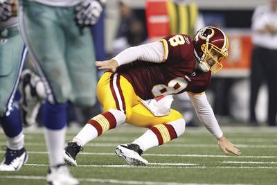 Tom Pennington/Getty Images
Redskins quarterback Rex Grossman has thrown for 846 yards with five touchdowns and three interceptions this season.