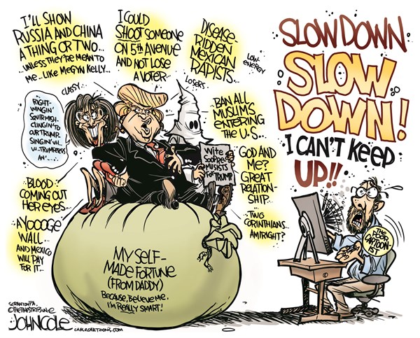 Editorial cartoon: A Trump quote is worth a thousand pictures