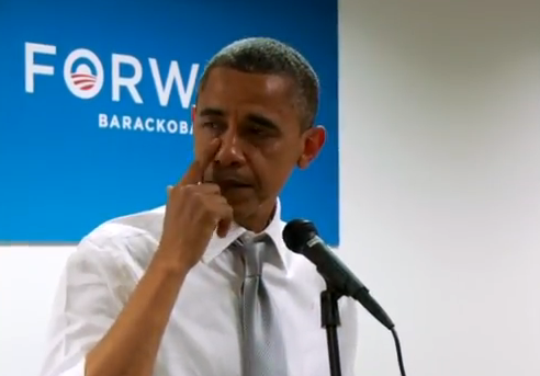 *Video* Obama starts crying while addressing campaign staff
