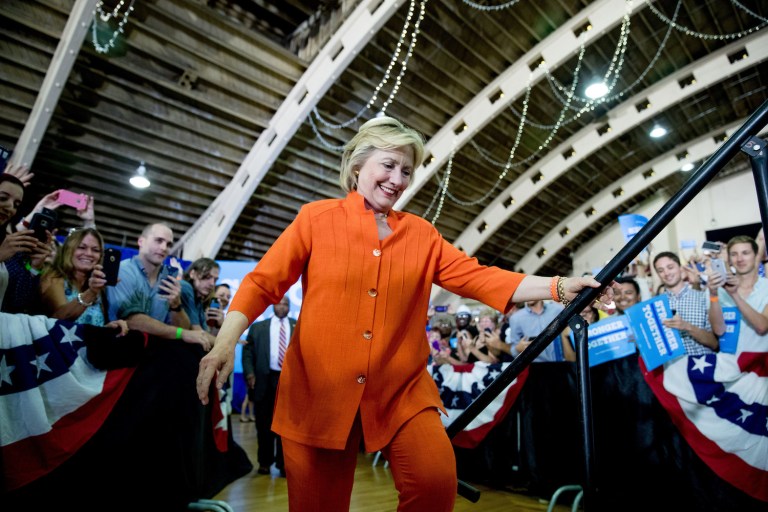 The poll's results show Clinton leading in PPP's surveys of North Carolina for the first time since March. (AP Photo/Andrew Harnik)